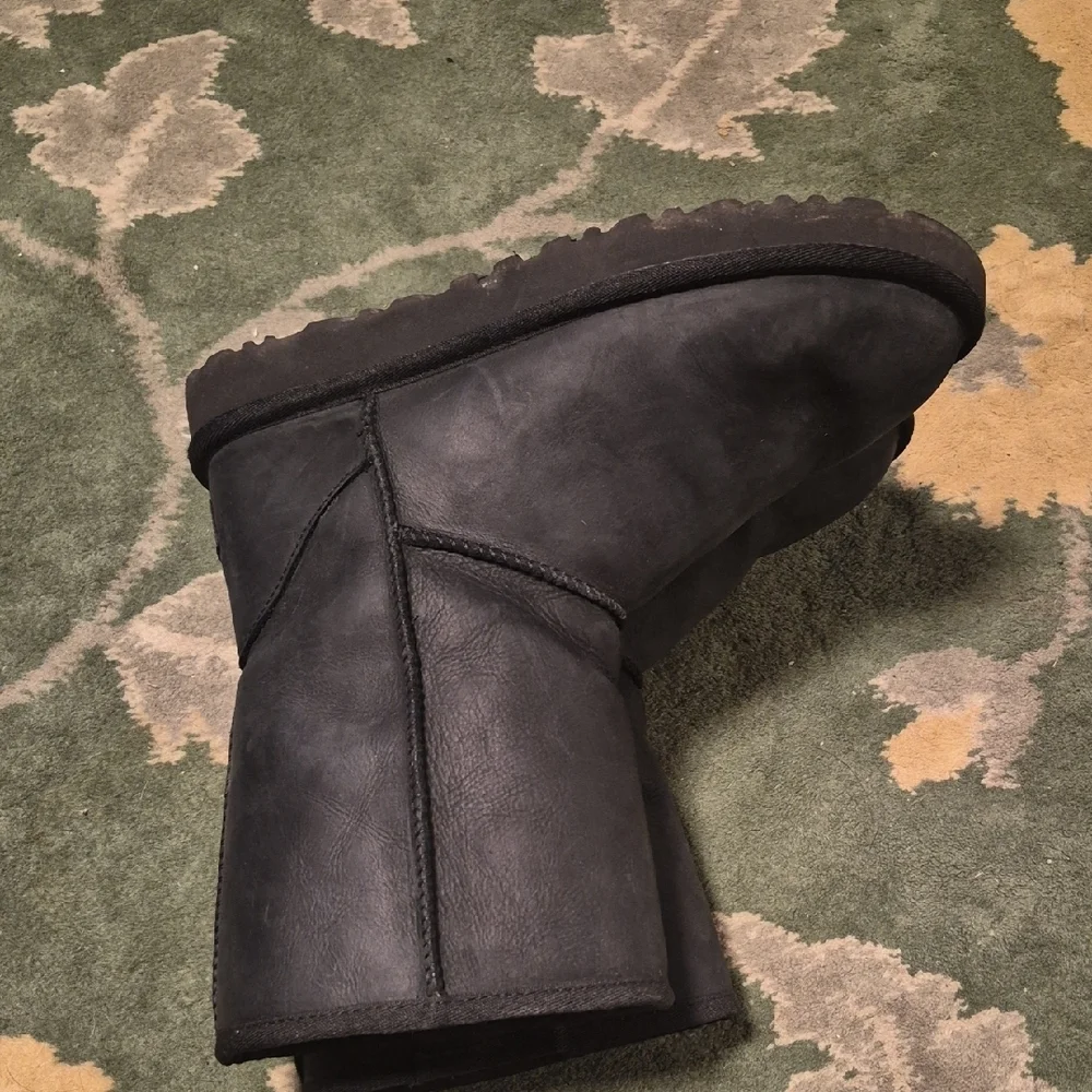 UGG Classic Short Black Suede Winter Boots